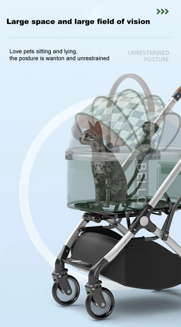 OEM Outdoor Detachable Washable Multifunctional Luxury Pet Stroller Portable Foldable Travel