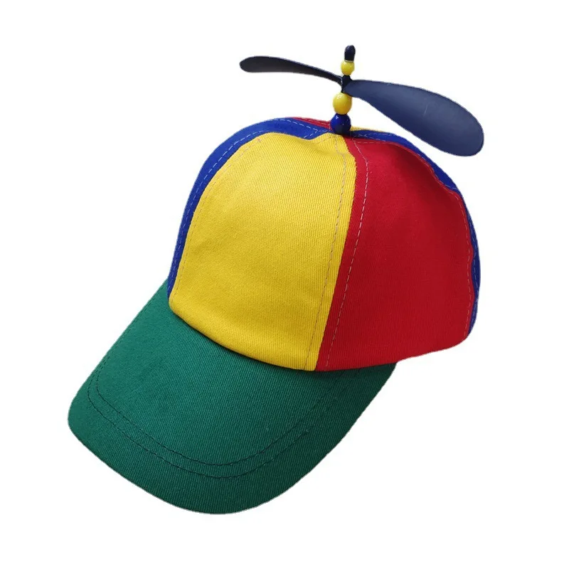 Rainbow Propeller Helicopter Baseball Cap Fancy Hat For Adult Kids Party Carnival