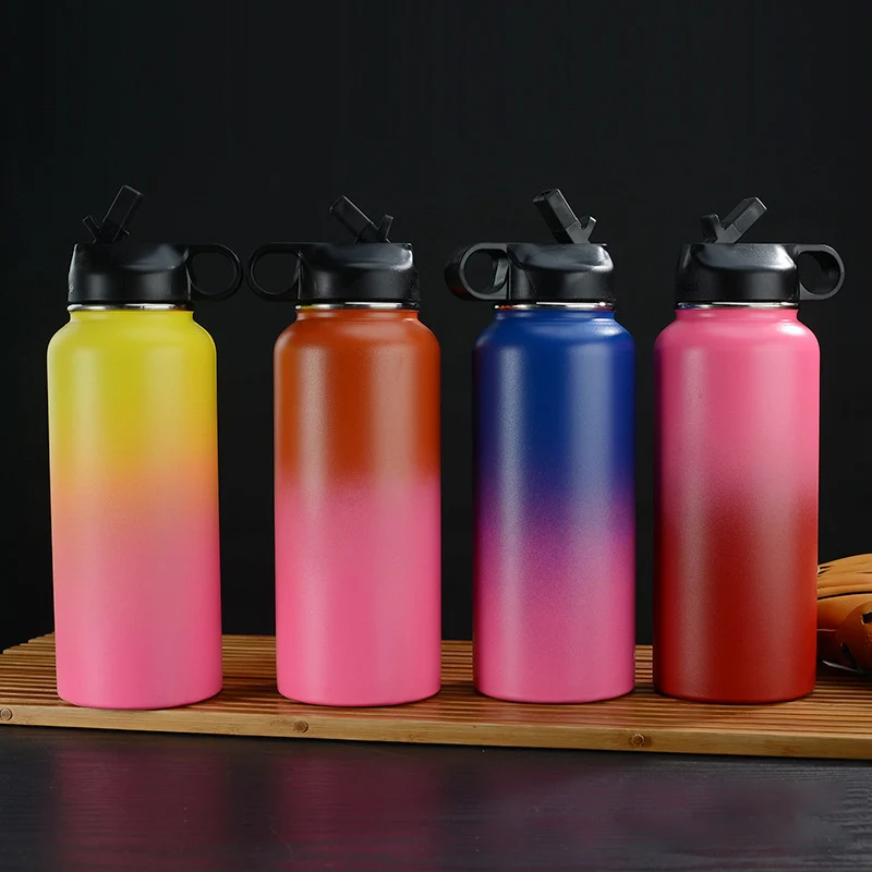 Amazon Hotsale 32oz Vacuum Insulated Double Wall Stainless Steel Water Bottle Gradient