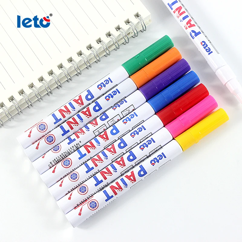 Wholesale kids safety 12 colors non-toxic bright multicolor metallic water based 1mm round tip art paint marker for poster