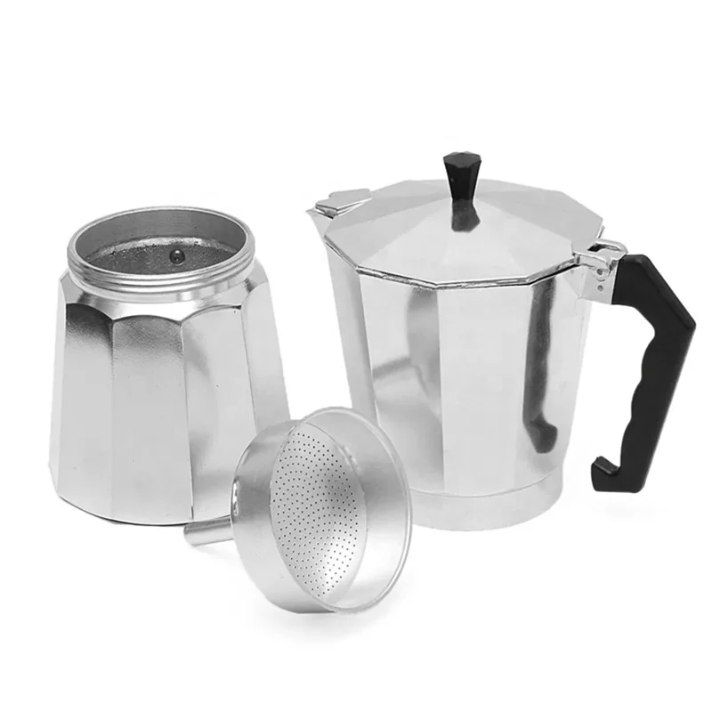 Wholesale Modern Italian Aluminum 1 Cup 2 Cups to 12 Cups Stovetop Espresso Coffee Maker Moka Coffee Pot