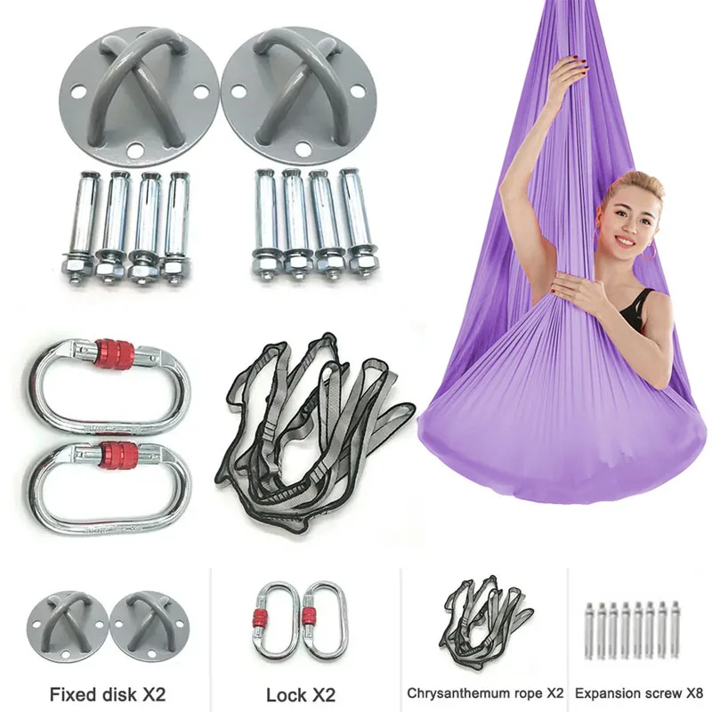 High Quality 5M Nylon Anti Gravity Flying Yoga Bed High Stretch Aerial Yoga Hammock Swing Aerial Pilates Silk Yoga Flying Swing