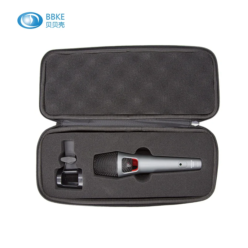 Hard EVA Foam Tray Carry Tool Case Microphone Storage Custom Black Carrying Eva Case With Molded EVA Foam Insert For Microphone