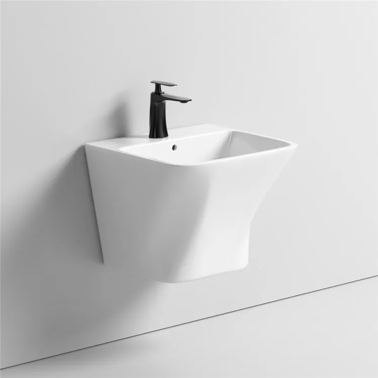 Factory direct sale lavabo rectangular ceramic wall mounted bathroom sinks ceramic hand wash basin white wall hung basin