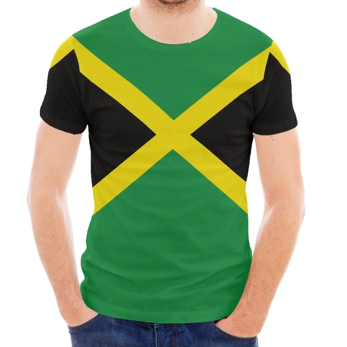 Sublimation T Shirt Drop Shipping Products 2023 Luxury Jamaican Flag Designer Men Clothing High Quality Comfort Polyester Tops