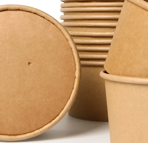 Disposable custom printing food packing box container salad bowls kraft paper bowl with lid