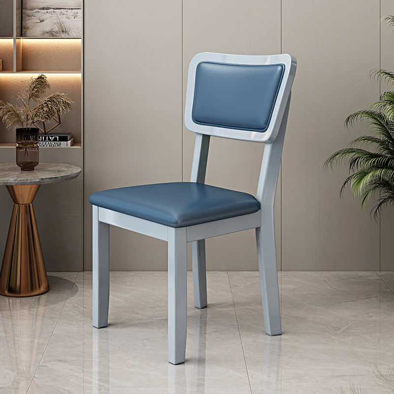 Hot Sale Dining Room Furniture Upholstered Chair Solid Wood Chairs Leather Seat for