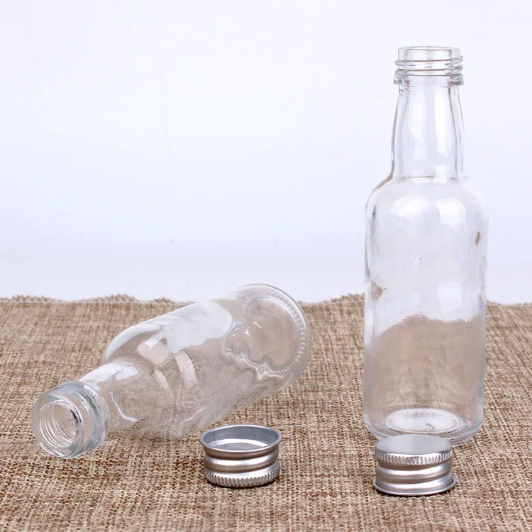 Wholesale 50ml Small Mini Glass Wine Bottle for Liquor Alcohol Juice Drinks  With Screw Cap