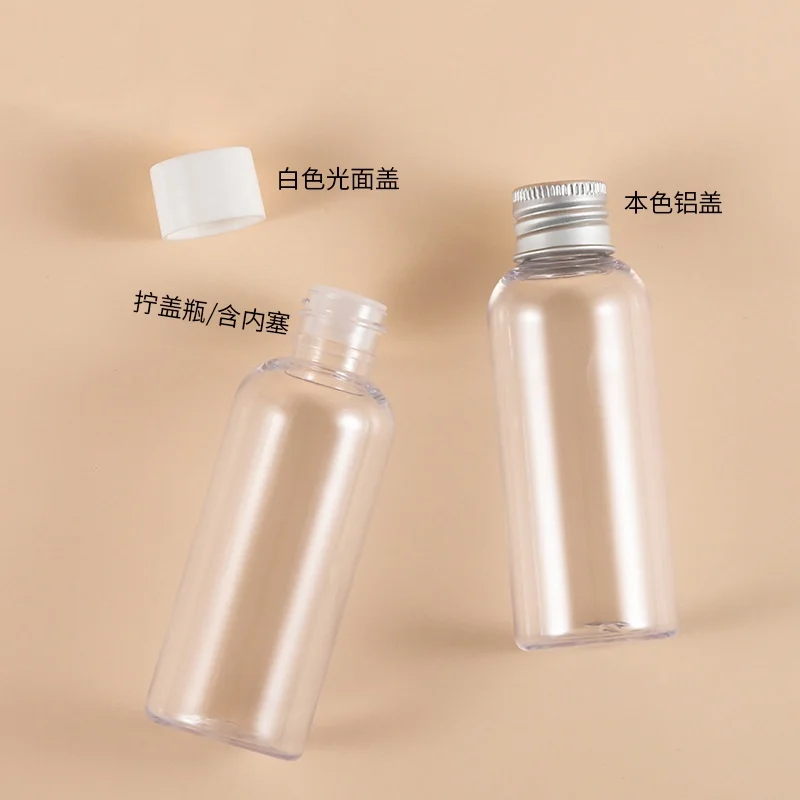 60mlpet Plastic Transparent Round Shoulder Toner Cosmetics Convenient Dispensing Bottle