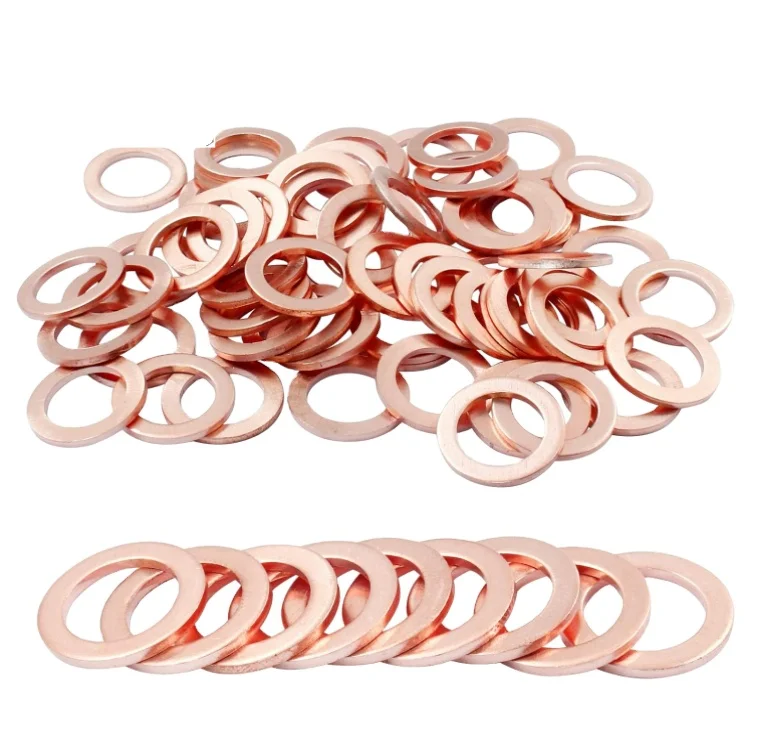 metal Copper washer Thickness 1mm M3-M9 Copper Meson Copper Gasket Metal Flat shim washer