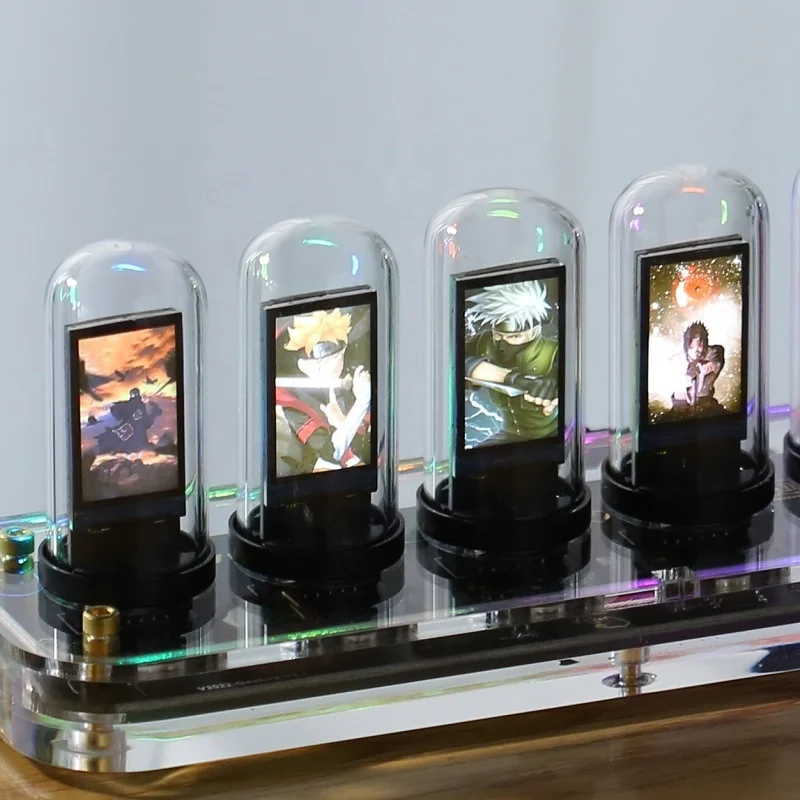 Светящиеся часы Nixie Tube мобильное приложение перестраиваемый IPS дисплей современные цифровые настольные