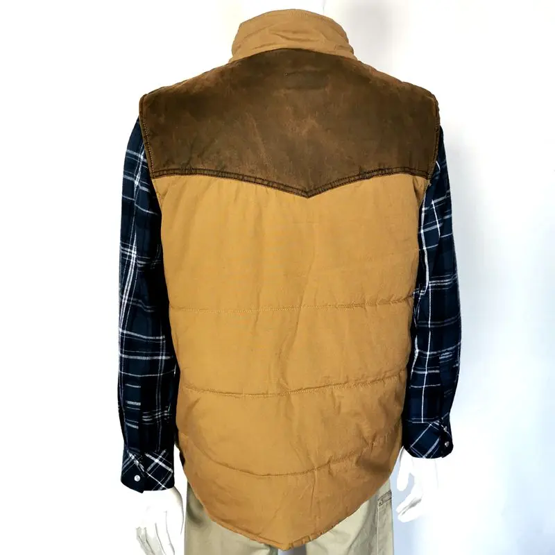 OEM Heavy Duty Cotton Canvas Men Flannel Lined Outdoor Winter Workwear Light Canvas Work Vest