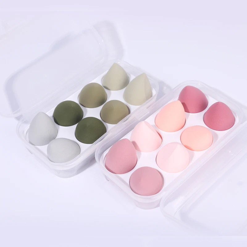Makeup beauty sponge pink and blue , mini egg sponge makeup remover , pink and blue makeup sponge logo
