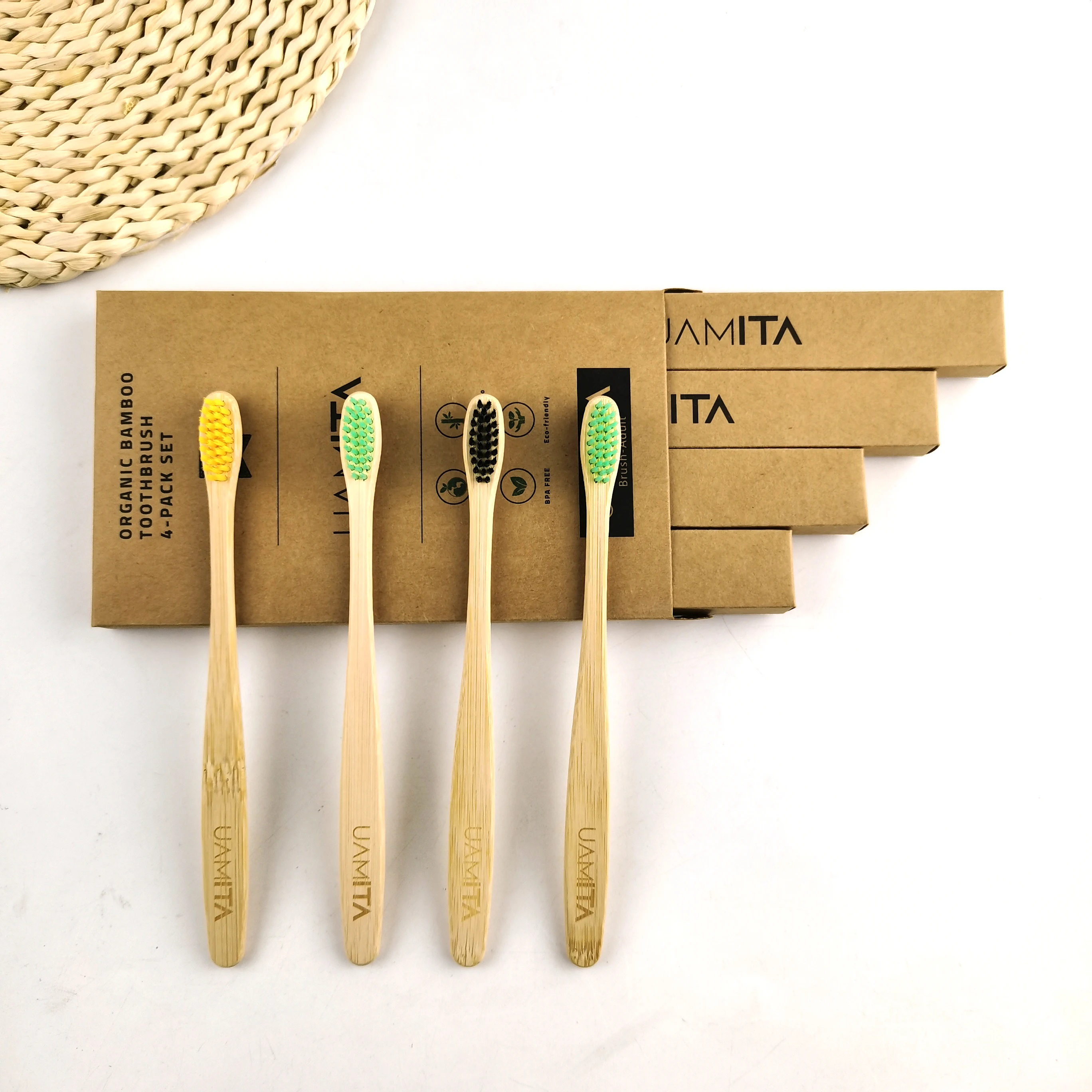 100% natural bamboo charcoal toothbrush wooden toothbrush bamboo toothbrush