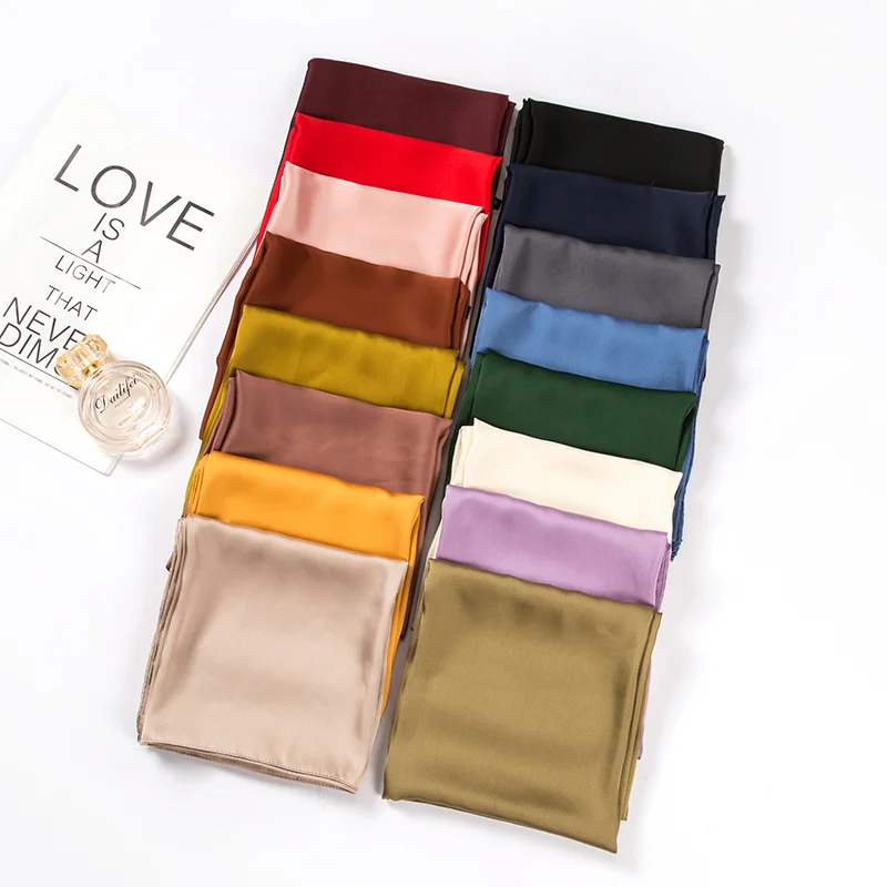 2021 wholesales women wholesale polyester satin head wrap square scarfs silk 70*70 CM