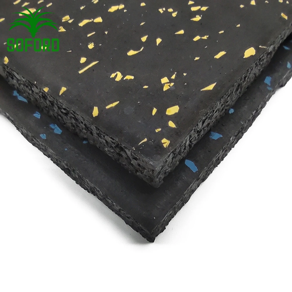 15mm non-toxic recycled rubber tiles gym ruber flooring mat