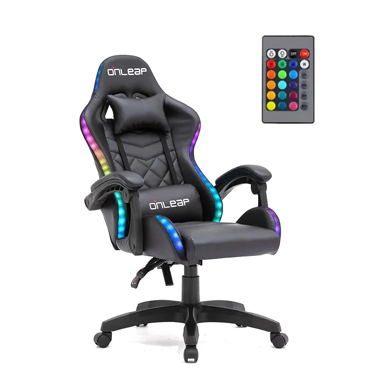 Professional Ergonomic Office Computer Recliner Racing LED Gaming Chair With Lights And Speakers