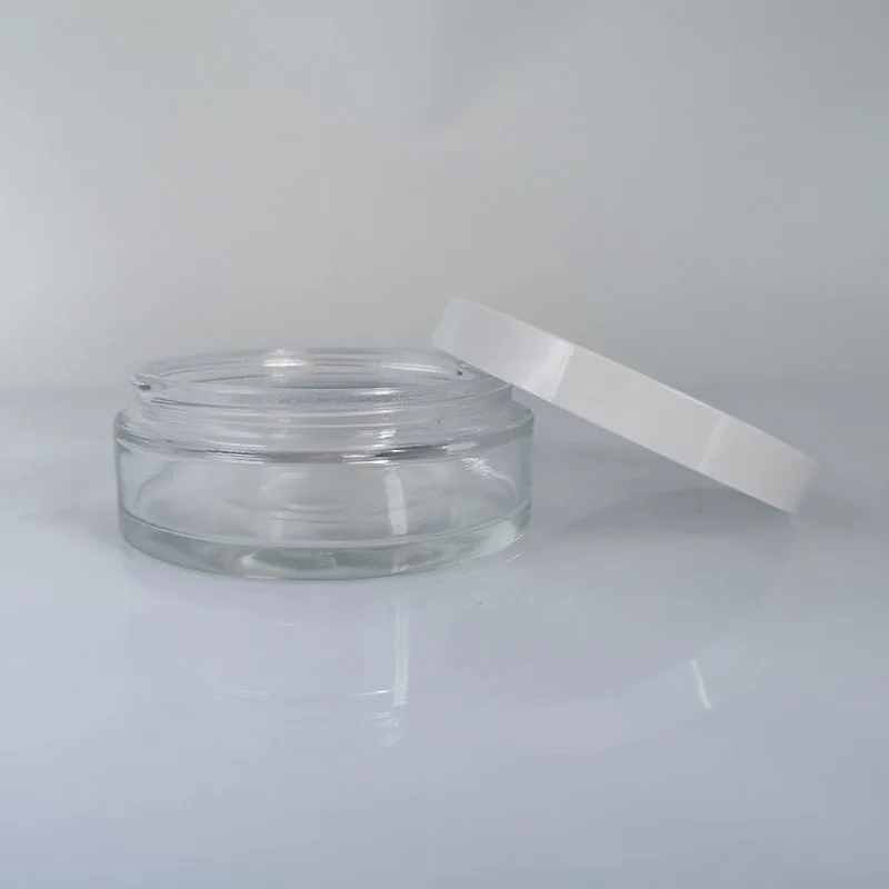 High standard 100ml thick wall body scrub glass jar cream packaging jar cosmetic jar for skincare lotion mask