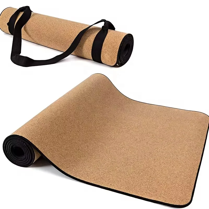 Umicca Natural Rubber Yoga Mat Cork Wholesale Custom Organic Joga Cork Rubber Thick Yoga Mat Eco Friendly Yoga Matte
