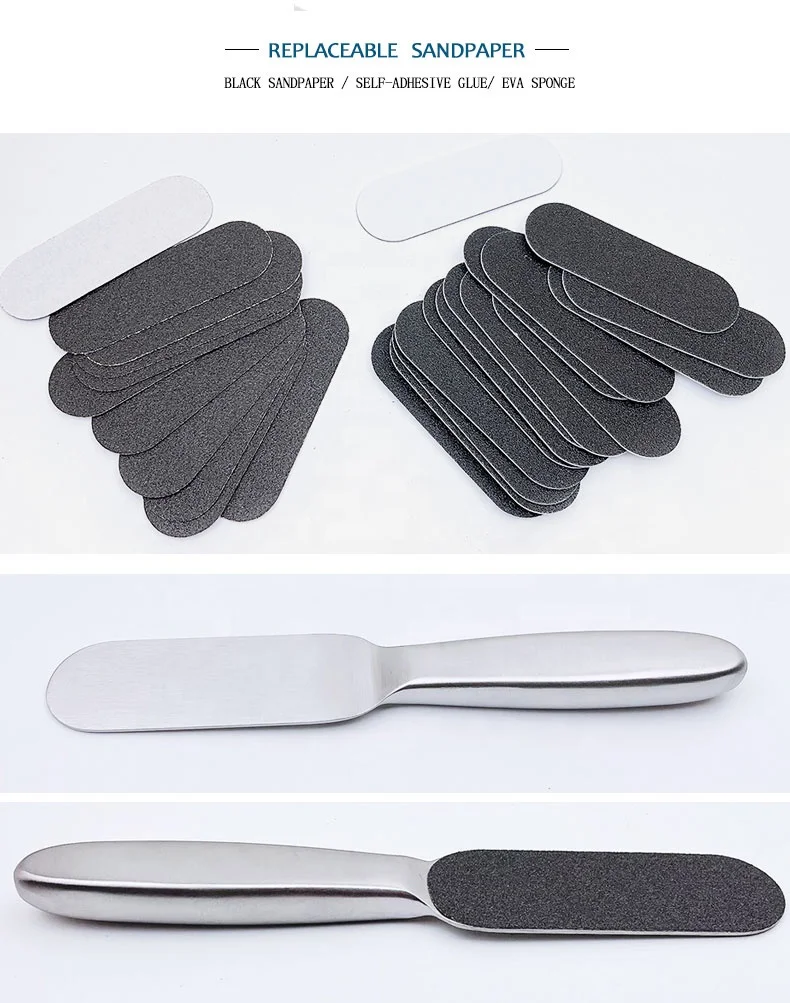 Refilling replacement pad black remove self adhesive sandpaper  for metal stainless steel foot file removable base