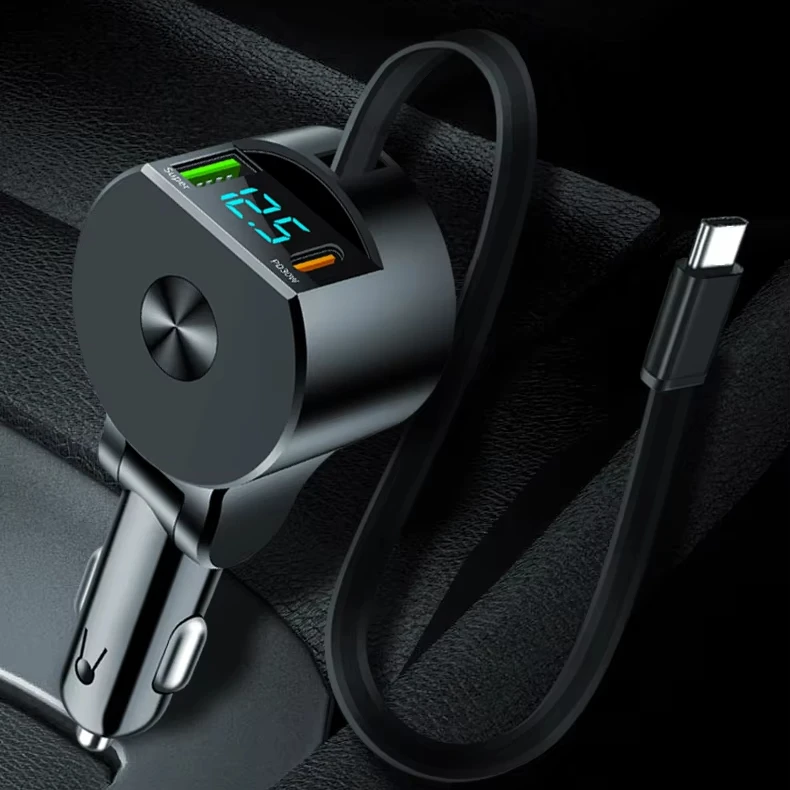 Folding telescopic cable for super fast charging PD30W fast charging real-time voltage monitoring adjustable angle One for three