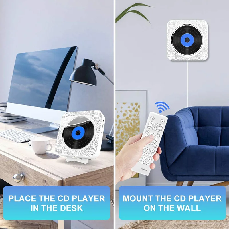 Cassette and clear cd player wall mountable