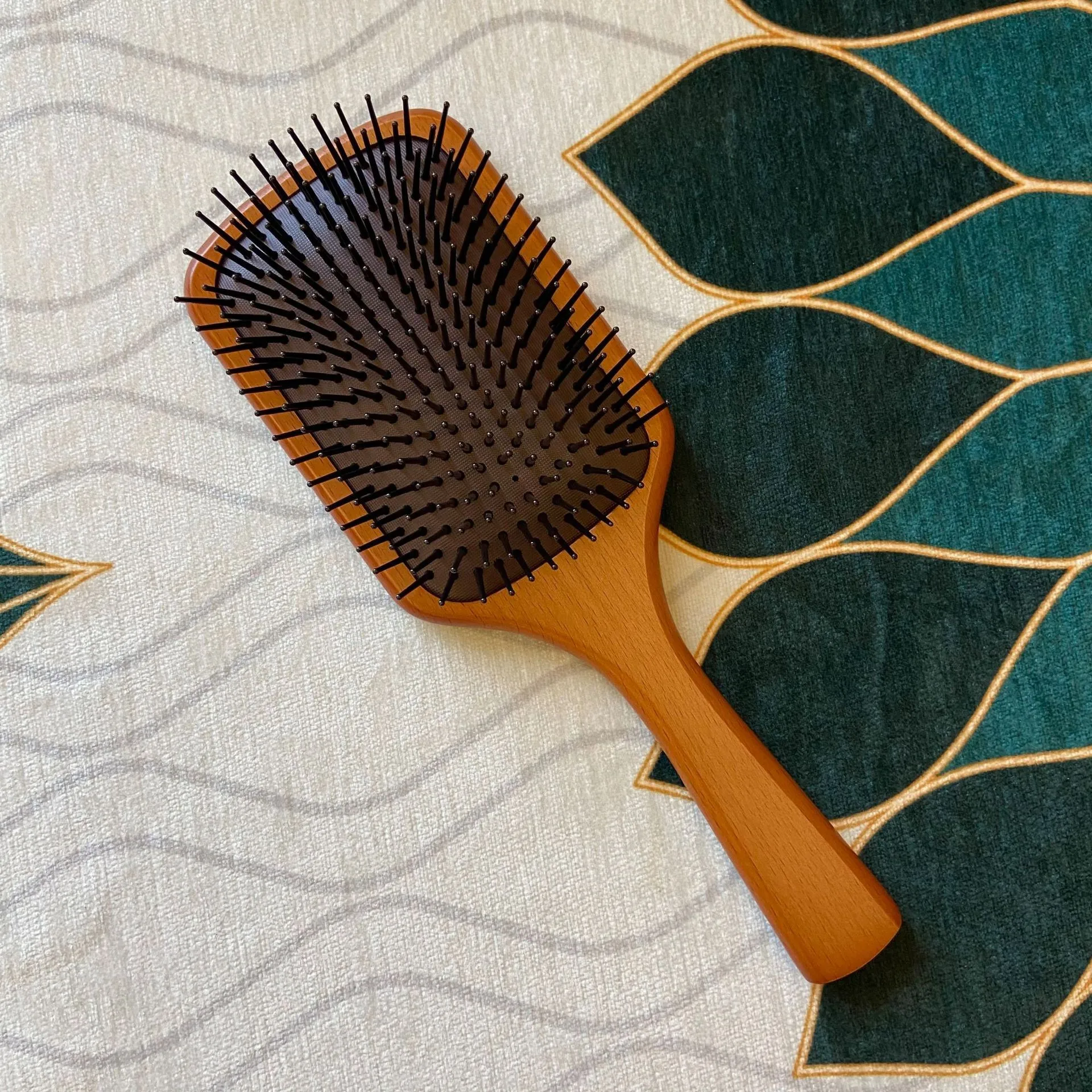 SAIYII Customized Logo Professional Wood Paddle Hair Brush Comb Wooden Hair Brushes For Extension