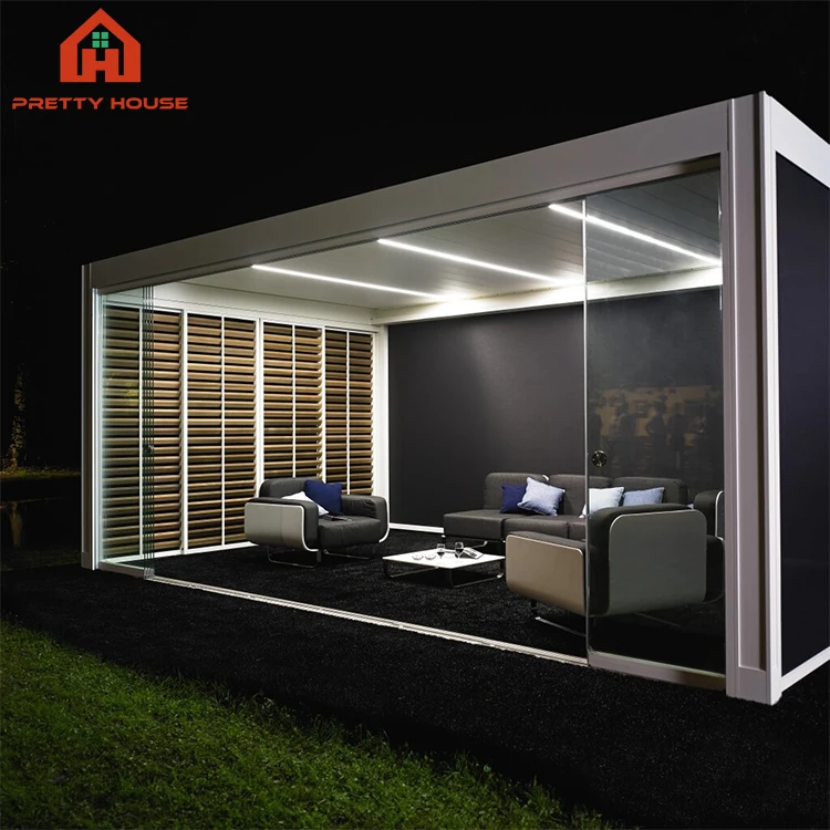 Designer remuvable automatic sun adjustable louvers pergola