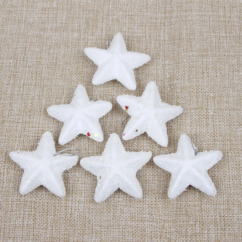 Cheap Christmas tree ornaments snow ball  Xmas star 4-6cm christmas bell