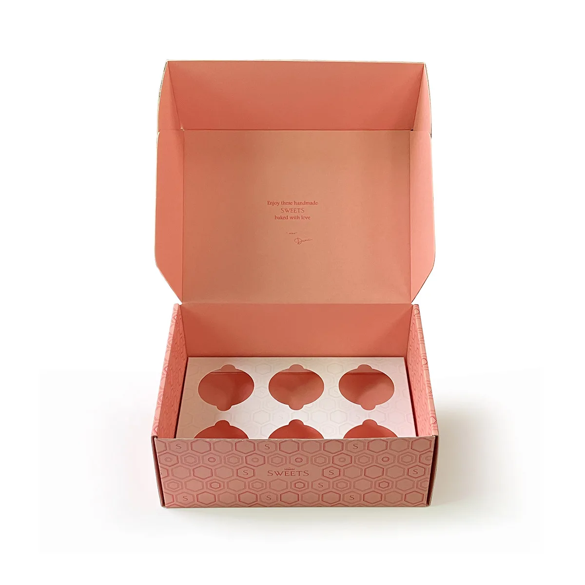 Bakery Box for Cupcakes Pink Cardboard Boxes With Division for Mini Cupcakes Custom Cake Boxes With Logo Packaging