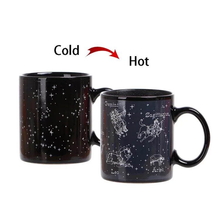 
New 12 constellations Sublimation Discoloration Color Changiing Mug Office Coffee Milk Cup 