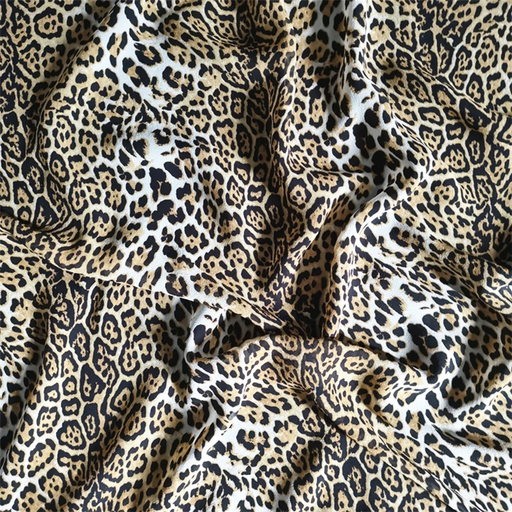 
Leopard Print Silk Georgette Fabric Sarees Silk 12MM Georgette Fabric 