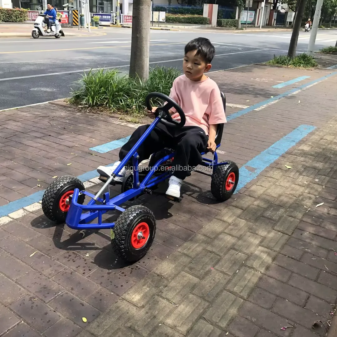 Professional supplier new design with hand brake four wheel heavy duty go karts frame kids pedal parts for kids