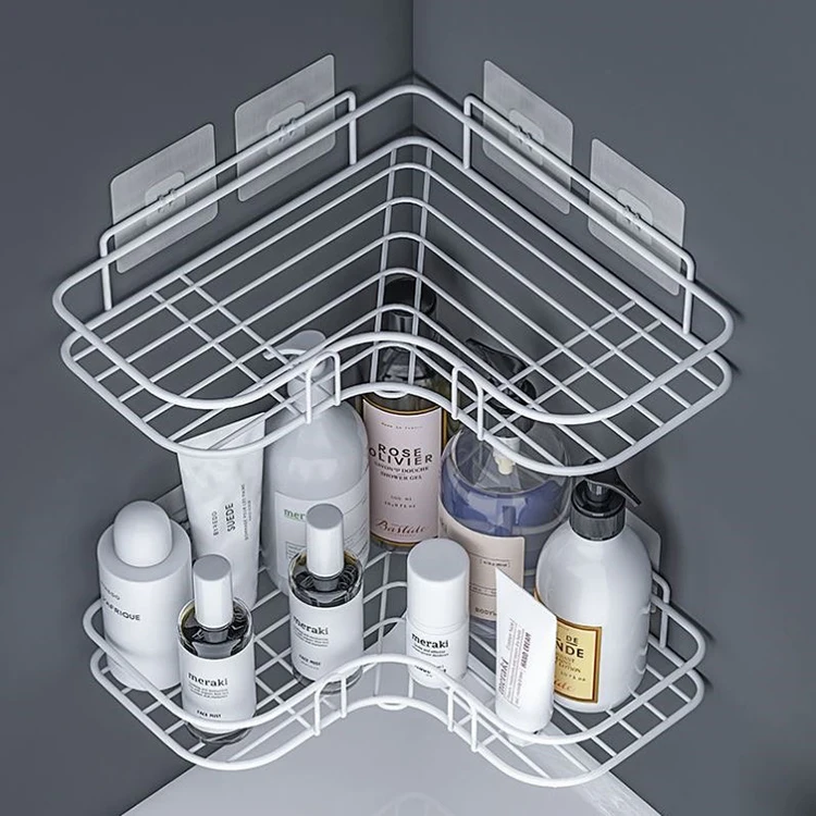 K&B Hot sale Iron Metal Corner Bathroom Shelves Organizer Rack for Wall Mounted Shower Storage