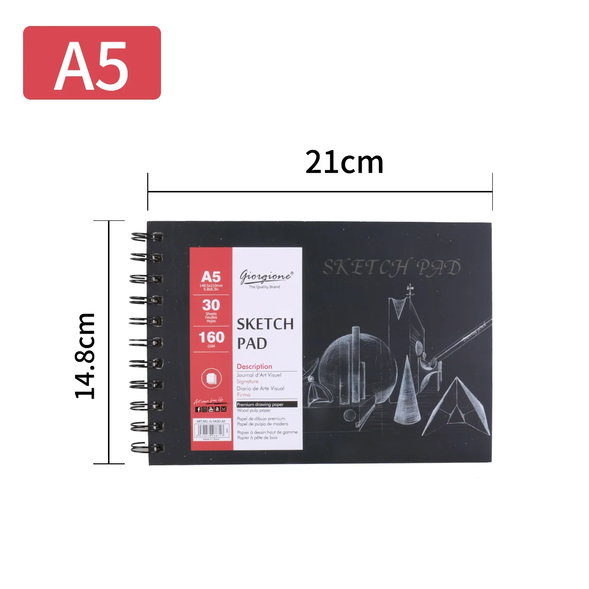 Giorgione Factory 30 Sheets Artist Painting Sketch Pad Drawing 160gsm A3 A4 A5 Size Sketch Book Drawing Paper Sketch Paper