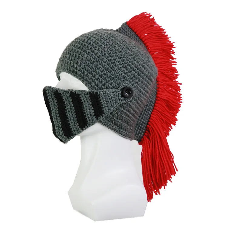 Handmade Knitted Rasta Beanie Hat Winter Warm Beard Hats Funny Beanies original Knight Knit Helmet Hat