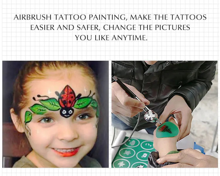 AIRBRUSH COMPRESSOR HS-578K BLACK WITH GOLD AIRBRUSH Multi-purpose Airbrush Compressor Set