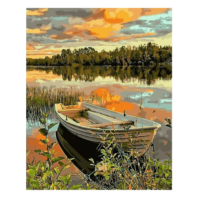 Huifeng Hot Selling Custom Wall DIY Landscape Painting by Numbers Set