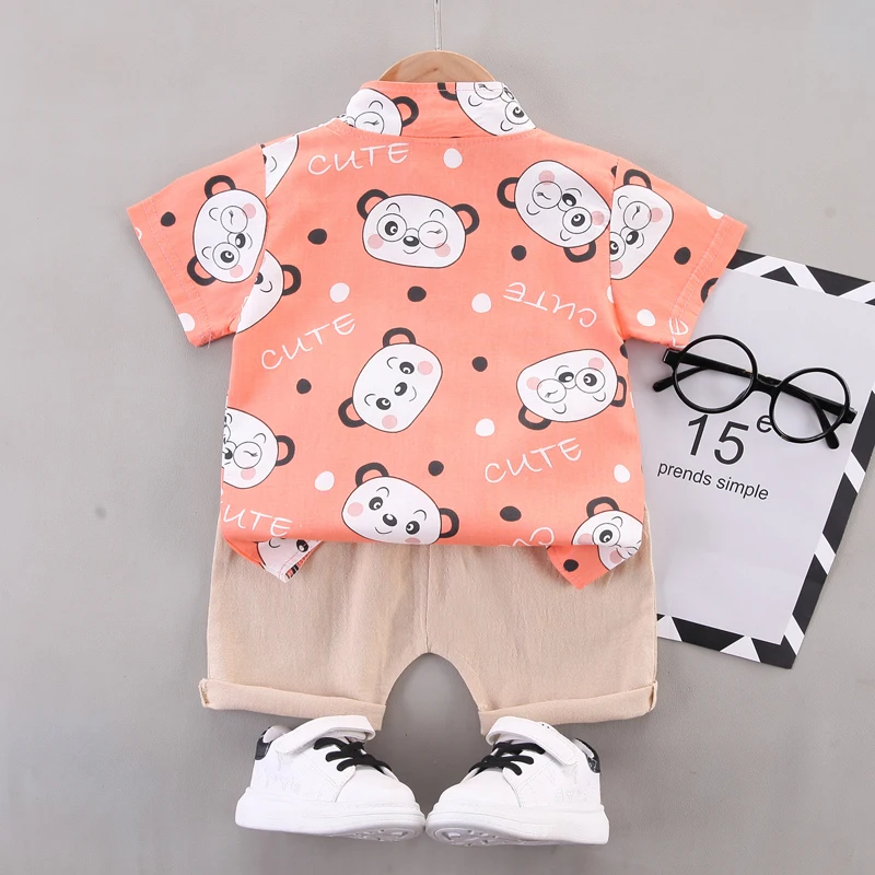 Wholesale Bulks Brand New Children Clothes Summer Baby Clothes 2023 Toddler Boy Hawaiian Short Sets Children Clothing Sets