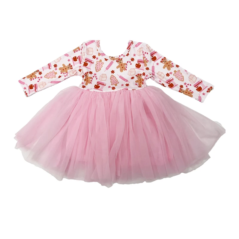 Pink Cookie Princess Fairy Tutu Dress LZ2023 OEM ODM Little Girls Full Children Casual OEM Service Heart Zhejiang Long Sleeve