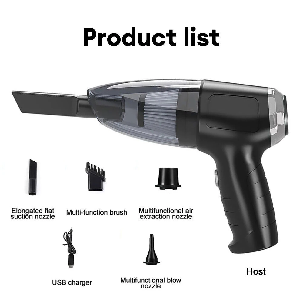 Cordless Car Vacuum Cleaner 3 in 1 Handheld Vacuum Cleaner, Electric Air Duster, Air Pump for Cleaning Car Office Home