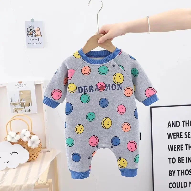 2023 spring and autumn season baby crawling suit long-sleeved pullover ha clothing onesie cute gorgeous can be worn