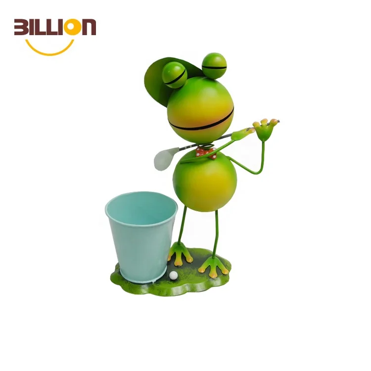 Village Travel Frog Iron Garden Handcrafted  Flower Pots