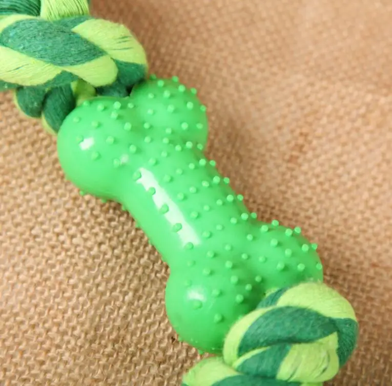 Pet Toys Wholesale Silicone Bone Durable Chew Rope Toy Interactive Pet Dog Toys