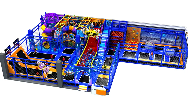 Soft Play Equipment Set With Merry Go Round Ball Pit Mat Slider Playground Indoor