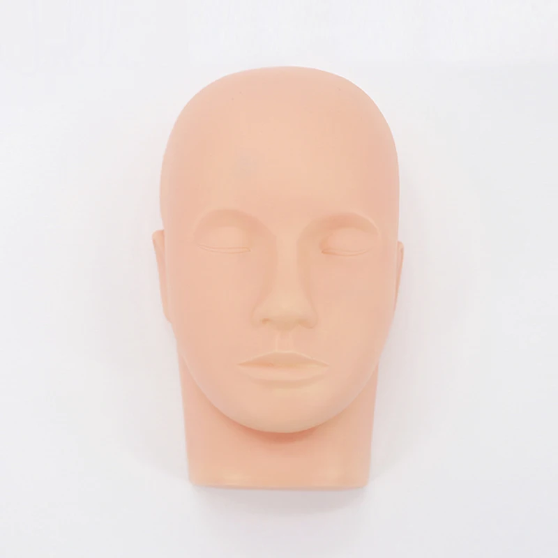 NATUHANA Soft And Easy Clean Super Quality Flat Practice Mannequin Head For Eyelash Extension Silicone Model Head