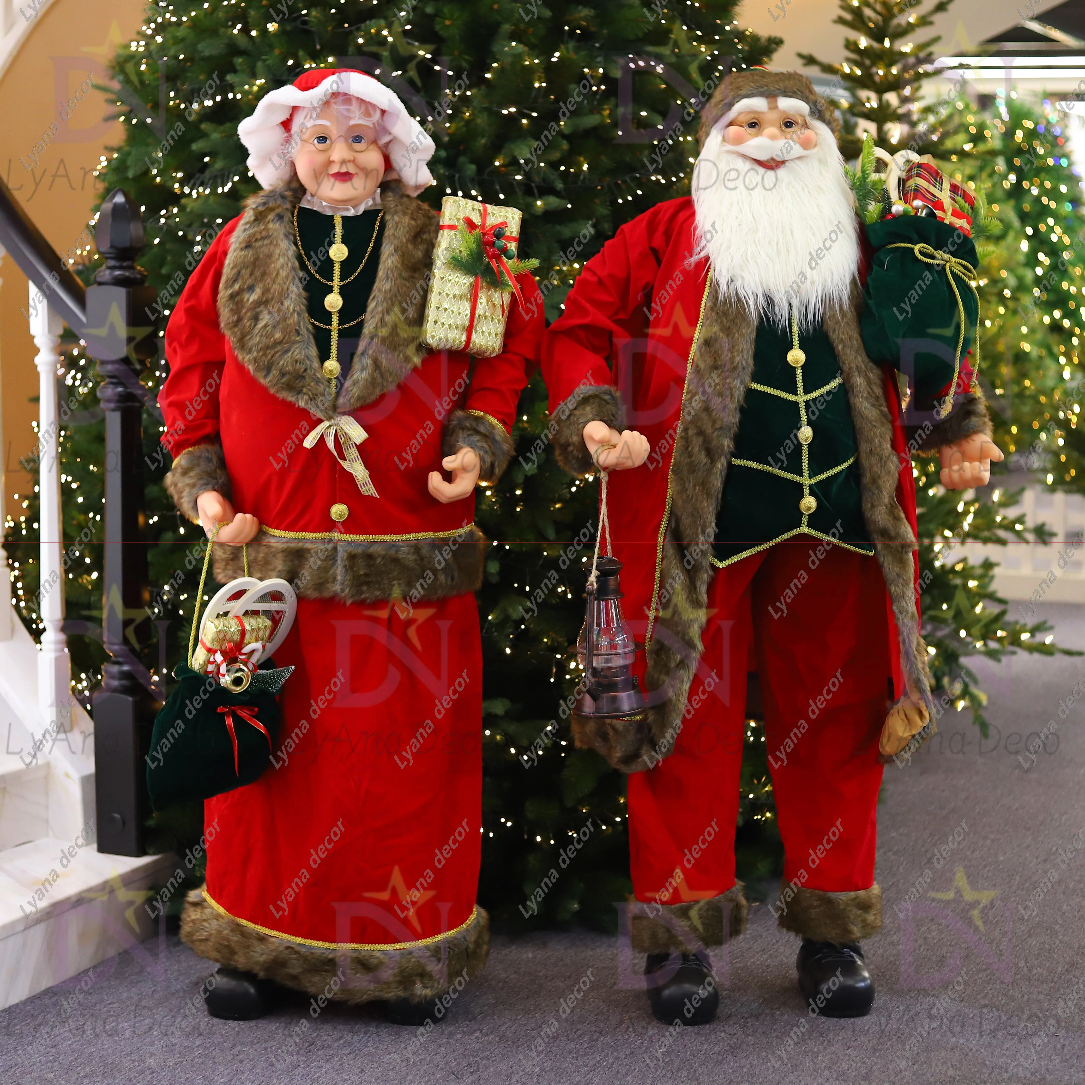 Life Size Outdoor 6ft Dancing Santa Claus Fabric Christmas Ornament bluetooth Sing Santa and Decoration Holiday Gift