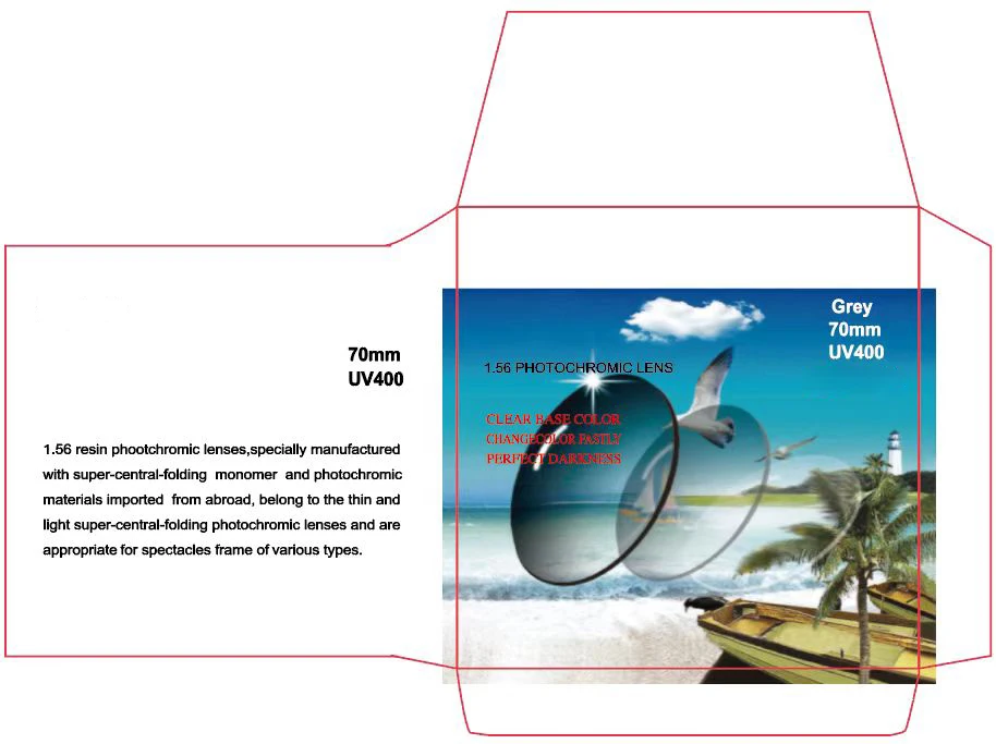 Resin lens 1.56 photochromic photo grey brown single vision HMC green/blue coating optical lenses