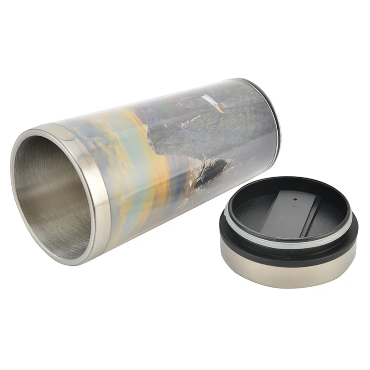 Sublimation Blanks Promotional Cheap Price Custom Design PP Lid Metal Big Fancy Cute Cartoon Water Cup