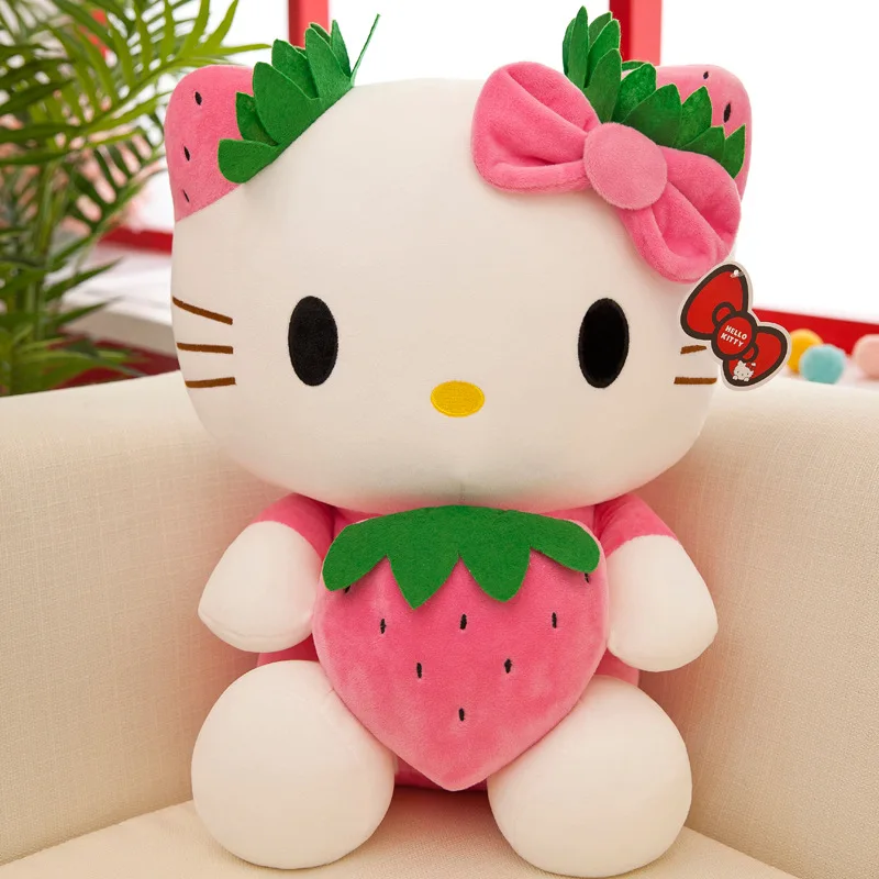 Cartoon Cute Super Cute Strawberry Cat Doll Gift for Girls Soft Girl Heart Plush Toy